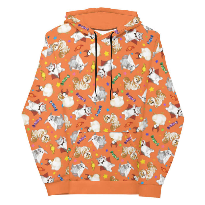 Trick or Treaters alternative hoodie with vampire kitties and scattered stars