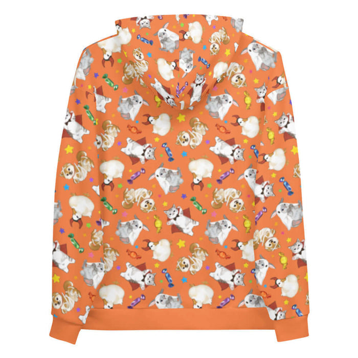 Trick or Treaters alternative hoodie with mummy puppies and wrapped candy