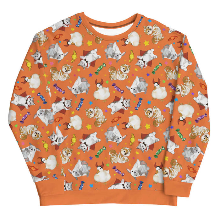 Trick or Treaters alternative sweatshirt with vampire kitties and scattered stars
