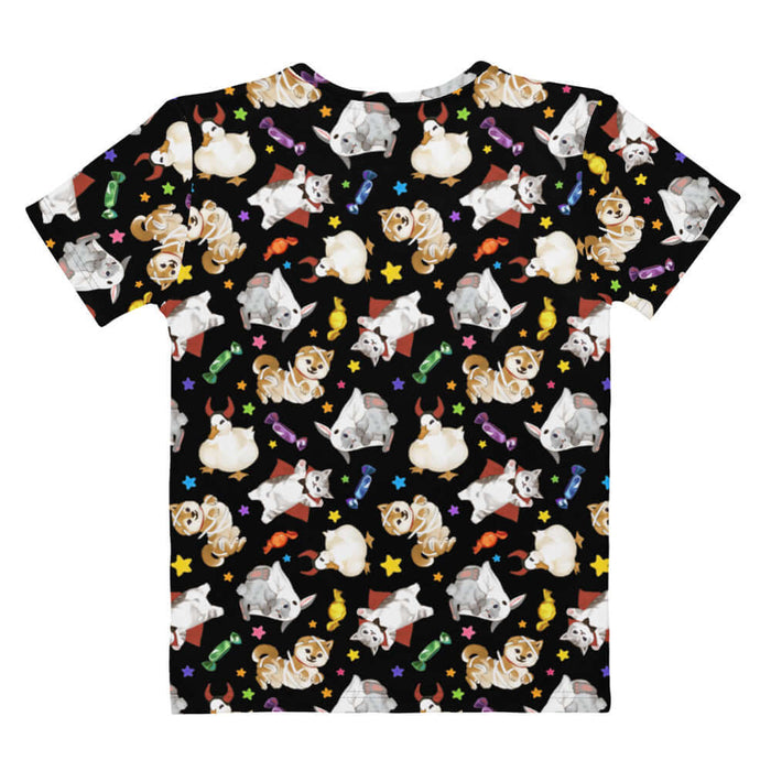 Trick or Treaters alternative tee with ghost-sheet bunnies and wrapped candy