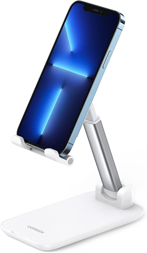 UGREEN Adjustable Foldable Phone Stand for Desk (White / Black) - Office R Us Lagos