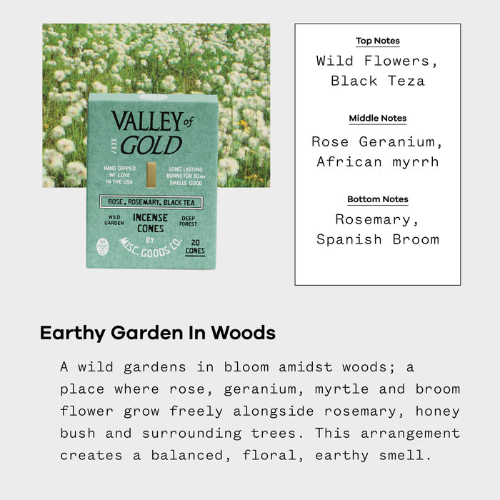 Valley of Gold Incense Cones | Misc. Goods Co.