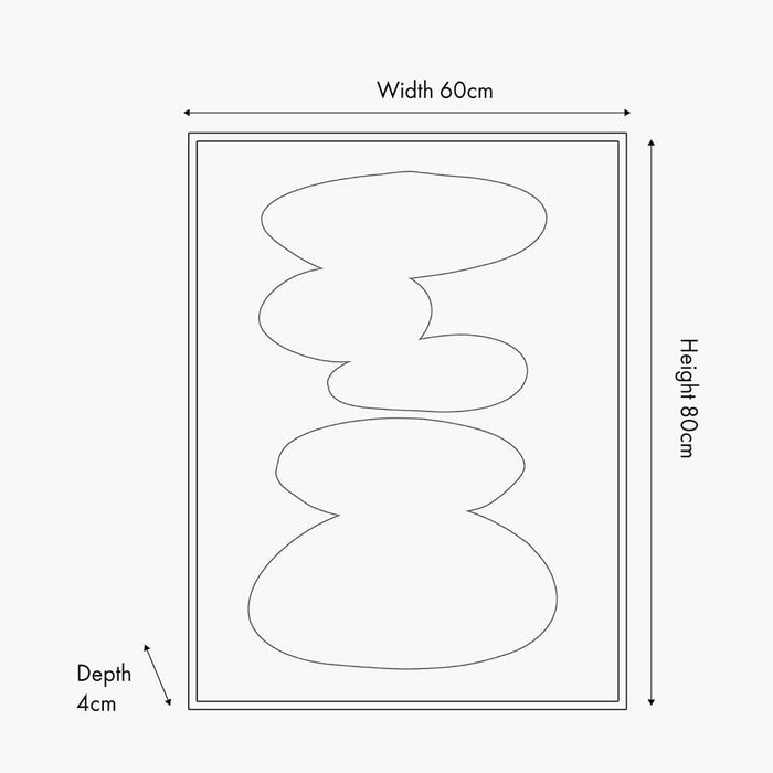 Velvyn Black & Natural Stone Design Canvas Wall Art Accessories