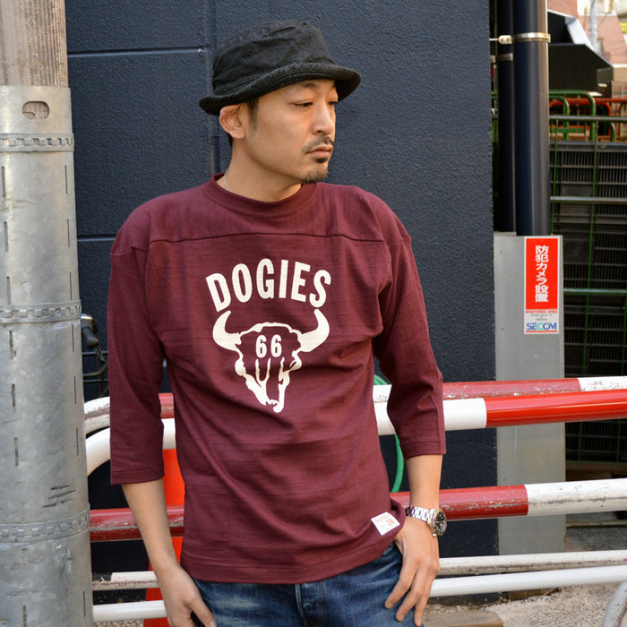 WARE HOUSE "4063 DOGIES" 3/4 Sleeve Football T-shirt "DOGIES"