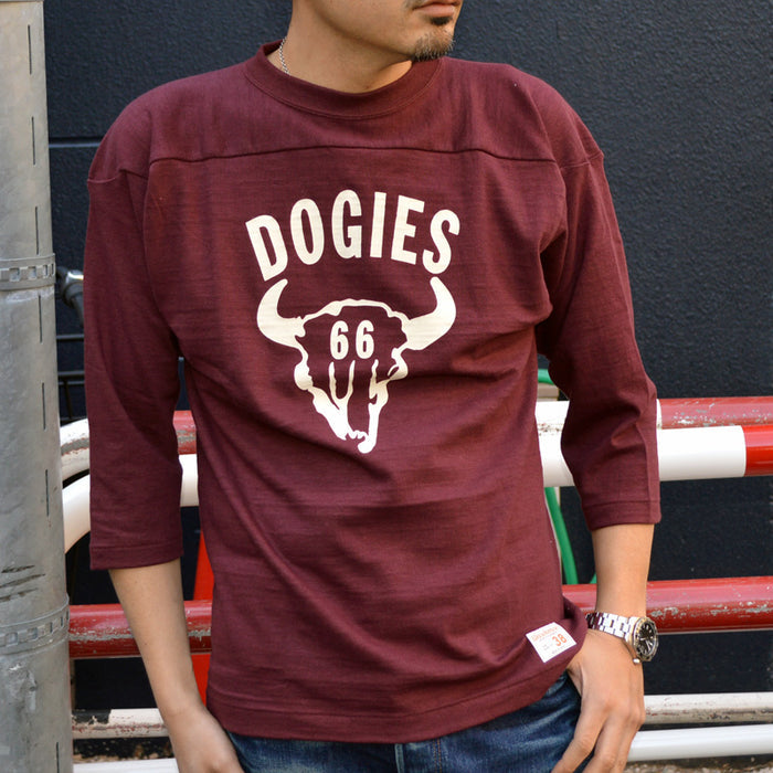 WARE HOUSE "4063 DOGIES" 3/4 Sleeve Football T-shirt "DOGIES"
