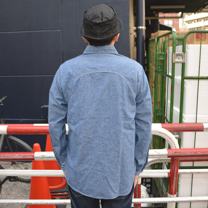 WAREHOUSE "3064" Ventilation Triple Stitch Chambray Shirts