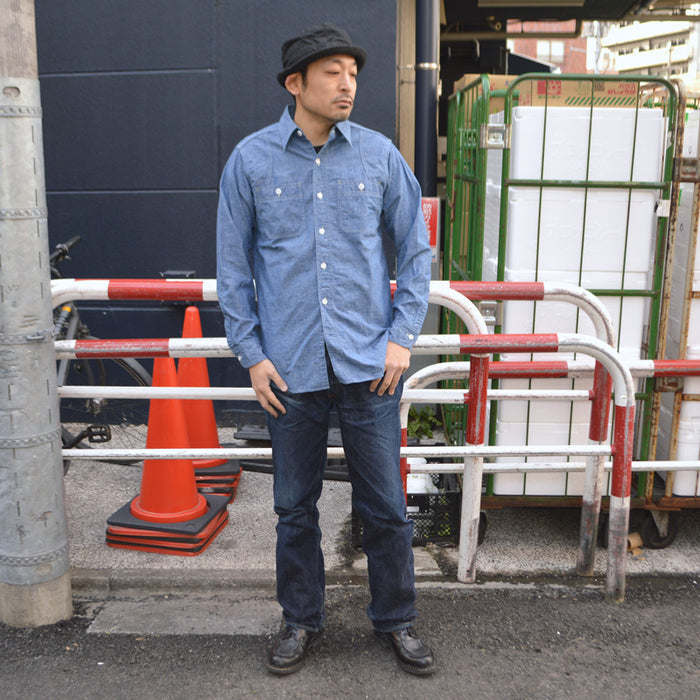 WAREHOUSE "3064" Ventilation Triple Stitch Chambray Shirts
