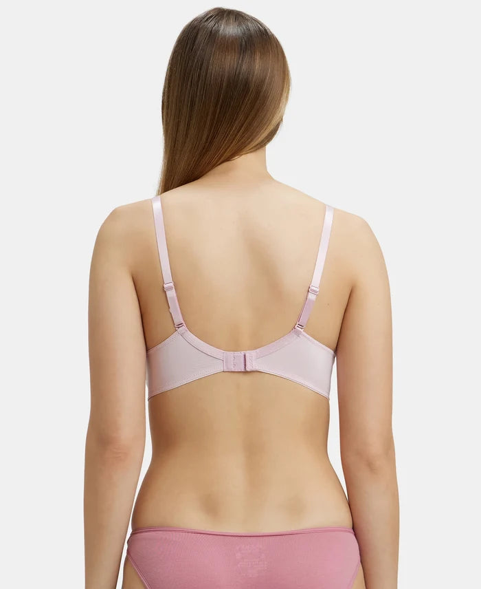 Wirefree Padded Microfiber Elastane Full Coverage T-Shirt Bra with Magic Under Cup - Fragrant Lily-3
