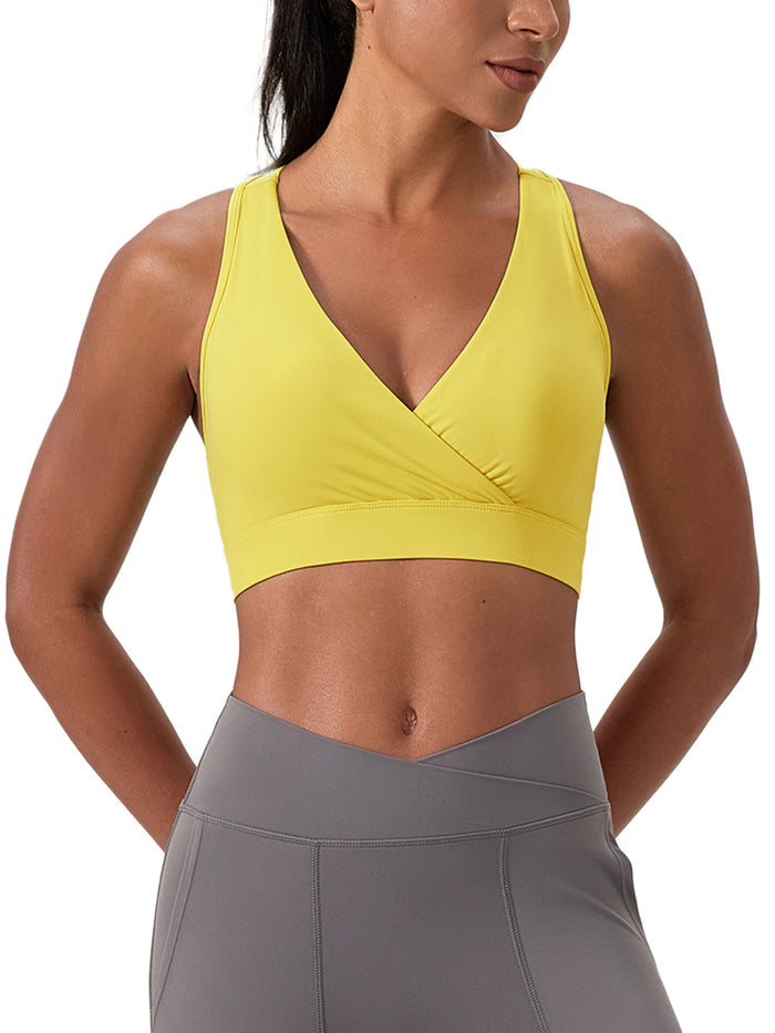 Women's Crossover V-Neck Sports Bra