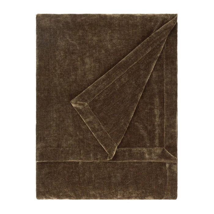 Zephyr Chocolate Brown Heavy Chenille Velvet Throw Textiles